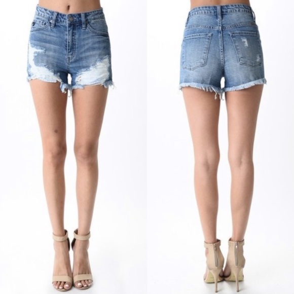 Casual Friday Distressed Denim Shorts S Blue Jean - Picture 6 of 7